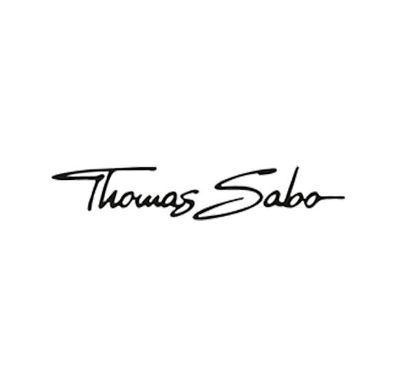 Das Logo von Thomas Sabo. Es sieht aus wie der Name Thomas Sabo in Handschrift.